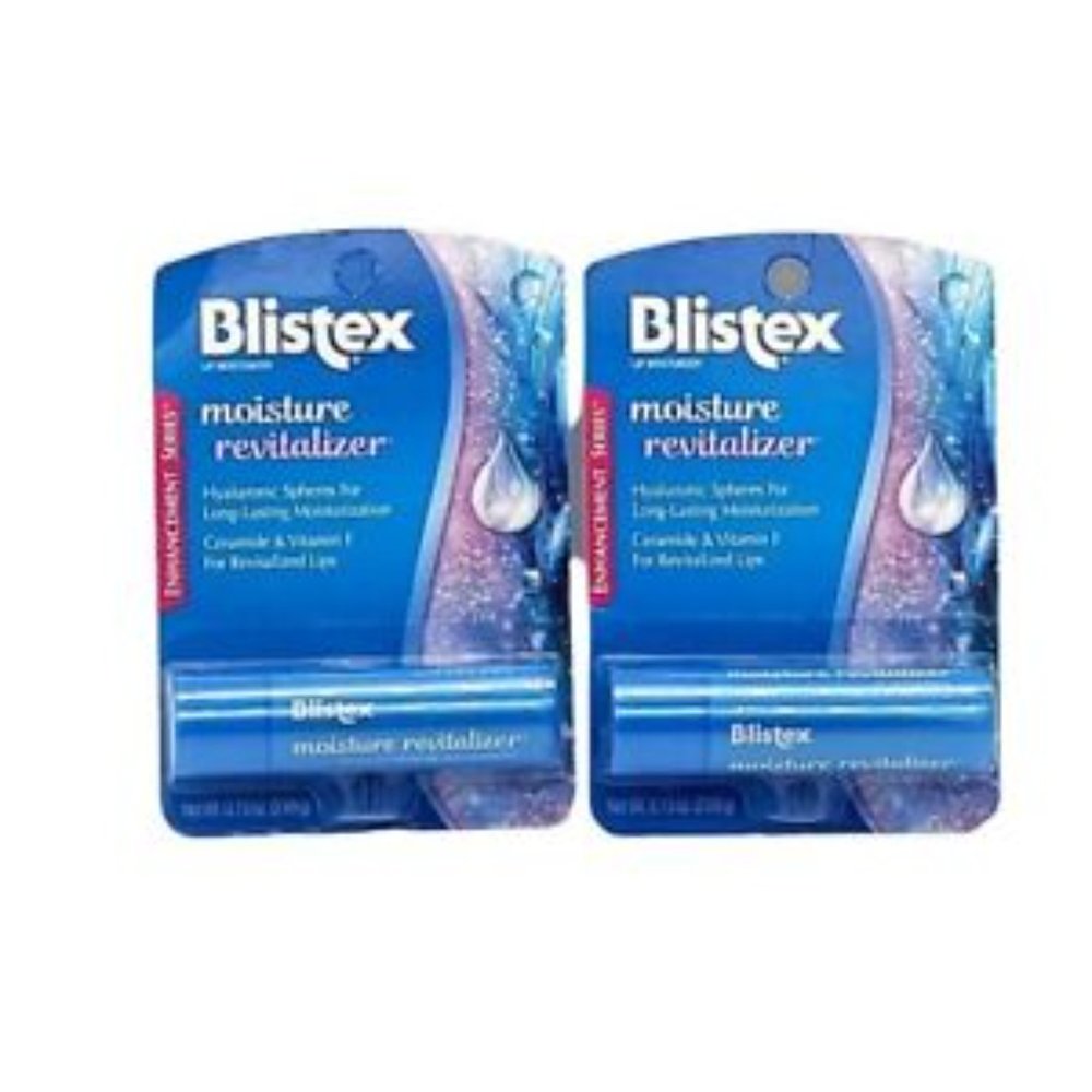 LOT OF 2 BLISTEX MOISTURE REVITALIZER LIP PROTECTANT SERIES SPF 15! .13 OZ EACH,